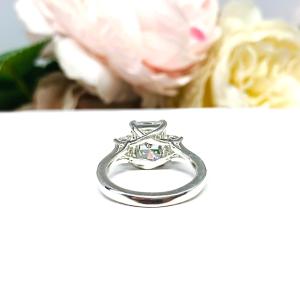Radiant Cubic Zirconia Engagement Ring – 9x7mm, Round Accents, Sterling Silver