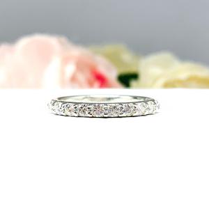 Moissanite Stackable Wedding Band – 2.5mm Round Cut – Sterling Silver Half-Eternity Ring – Perfect for Layering