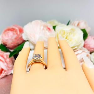 Cushion Cut CZ Engagement Ring - 2 or 3 Carat Options - White or Near Colorless - Sterling Silver Cathedral Setting
