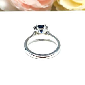 Cushion Lab Sapphire Ring - Double Prong Cathedral - 8mm Sterling Silver Solitaire