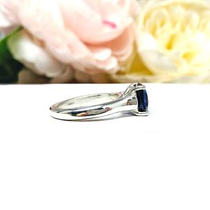 Lab Sapphire Asscher Cut Ring – 7mm-9mm, Sterling Silver