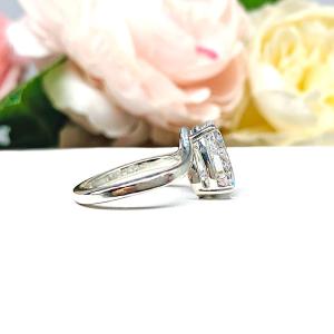 Pear CZ Engagement Ring - Curved Sterling Silver Band - 3 Stone Size Options – Elegant & Affordable Bridal Jewelry