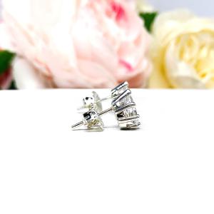 Pear Cubic Zirconia Stud Earrings – 6x4mm-10x7mm, Sterling Silver 6-Prong