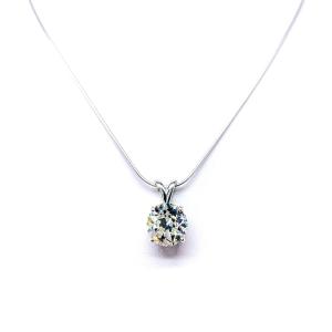 Old European Cut Cubic Zirconia Pendant Necklace – 8mm-10mm, Near Colorless, Sterling Silver