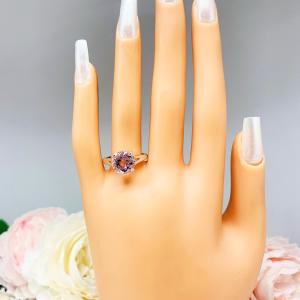 Rose de France Amethyst Ring – 10mm or 12mm Round, Sterling Silver