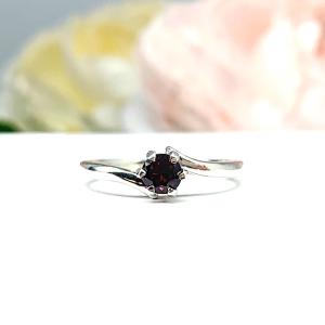 Natural Rhodolite Garnet Ring Size 5 – 4mm Round, Sterling Silver Bypass 6-Prong Setting