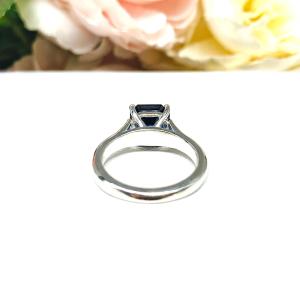 Lab Sapphire Asscher Cut Ring – 7mm-9mm, Sterling Silver