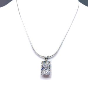 Radiant Cubic Zirconia Pendant Necklace – 7x5mm-14x10mm, Sterling Silver