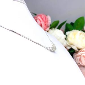 Cubic Zirconia 5-Stone Pendant Necklace – Sterling Silver, Chevron, V-Style
