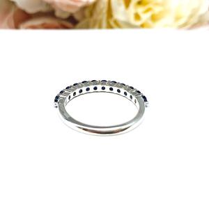 Lab Blue Sapphire Round Stackable Band – 2.5mm, Sterling Silver, Half-Eternity