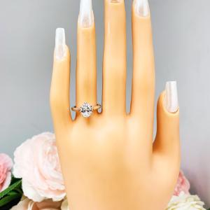 Oval Cubic Zirconia Engagement Ring – 7x5mm-9x7mm, Sterling Silver