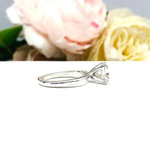 Round Cubic Zirconia Engagement Ring – 5mm-9mm, Sterling Silver