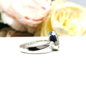 White Topaz Pear Engagement Ring – 9x6mm-12x8mm, Sterling Silver