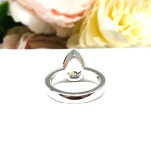 White Topaz Pear Engagement Ring – 9x6mm-12x8mm, Sterling Silver