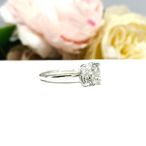 Round Cubic Zirconia Engagement Ring – 5mm-9mm, Sterling Silver