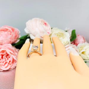 Round Cubic Zirconia Engagement Ring – 5mm-9mm, Sterling Silver