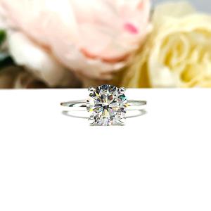 Round Cubic Zirconia Engagement Ring – 5mm-9mm, Sterling Silver