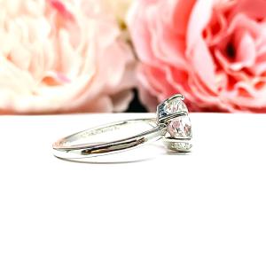 Lab White Sapphire Oval Engagement Ring – 8x6mm-10x8mm, Sterling Silver, 6-Prong