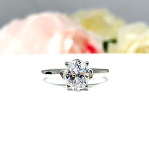 Oval Cubic Zirconia Engagement Ring – 7x5mm-10x8mm, Sterling Silver