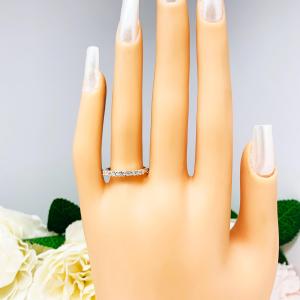 Round Cubic Zirconia Wedding Band – 2mm, 7-Stone, Sterling Silver