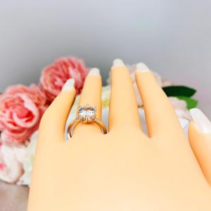 Lab White Sapphire Oval Engagement Ring Size 6 – 10x8mm, Sterling Silver, 6-Prong