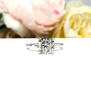 Round Cubic Zirconia Engagement Ring – 5mm-8mm, High Profile, Sterling Silver