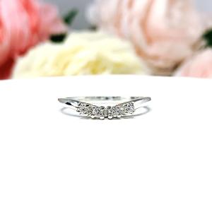 Round Cubic Zirconia Curved Wedding Band – 2mm, 4-Stone, Sterling Silver