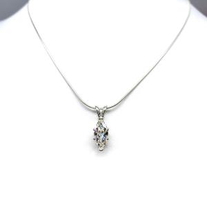 Marquise Cubic Zirconia Pendant Necklace – 10x5mm, 12x6mm, Sterling Silver