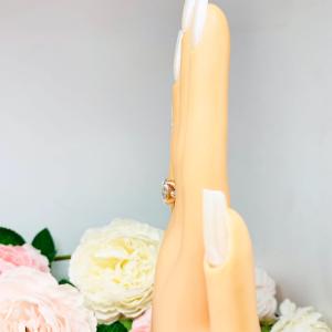 White Topaz Oval Engagement Ring – 8x6mm-14x10mm, Sterling Silver, Bezel