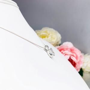 Princess Cubic Zirconia Pendant Necklace – 6mm - 11mm, Sterling Silver