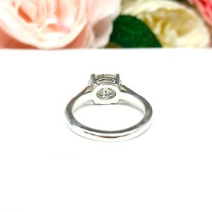 Oval Moissanite East West Ring — 6x4mm - 10x8mm, Sterling Silver