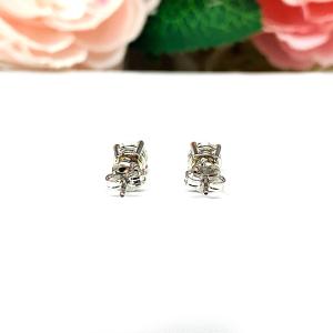 Round Moissanite 14k Gold Stud Earrings – 4mm - 8mm