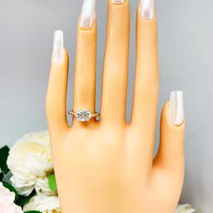 Oval Moissanite East West Ring — 6x4mm - 10x8mm, Sterling Silver