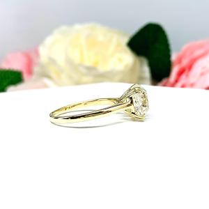 Old European Cut CZ Engagement Ring Size 8.25 – 10mm, 10k Yellow Gold