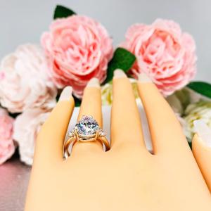 Pear-Cut CZ 3-stone Engagement Ring • 10x7mm—15x10mm, Sterling Silver