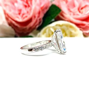 Radiant-Cut CZ Engagement Ring or Bridal Set • 8x6mm—14x10mm, Sterling Silver