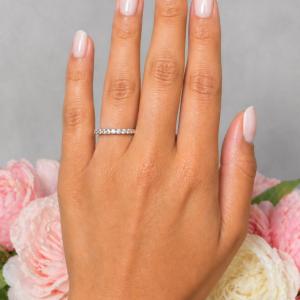 Round-Cut Moissanite Wedding Band • 2.5mm, 10-Stone, Sterling Silver