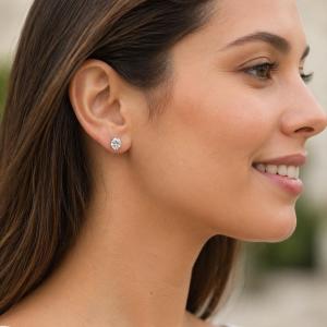 Oval-Cut Moissanite Stud Earrings • 6x4mm—8x6mm, Sterling Silver