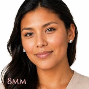 Round-Cut Lab White Sapphire Stud Earrings • 5mm–8mm, Sterling Silver