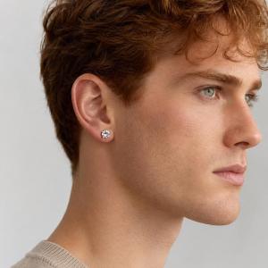 Round-Cut CZ Stud Earrings • 5mm—8mm, Sterling Silver