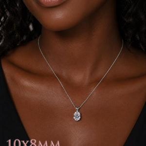 Oval-Cut CZ Pendant or Necklace • 8x6mm—14x10mm, Sterling Silver