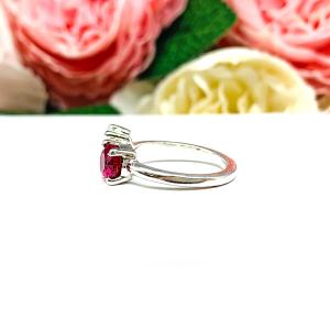 Pear-Cut CZ & Round Lab Ruby Toi Et Moi Ring • Sterling Silver
