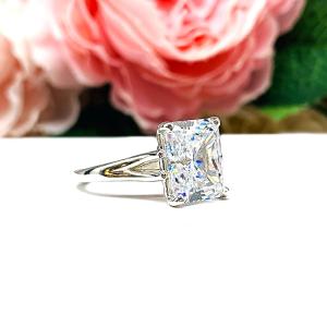Radiant-Cut CZ Engagement Ring • 9x7mm—14x10mm, Sterling Silver, High Profile