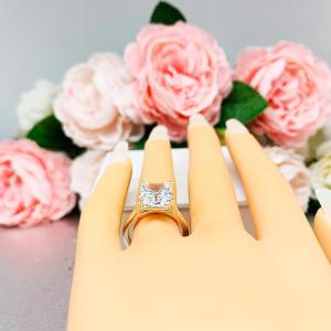 Radiant-Cut CZ Engagement Ring • 9x7mm—14x10mm, Sterling Silver, High Profile