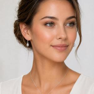 Oval-Cut CZ Dangle Drop Earrings • 7x5mm—10x8mm, Sterling Silver