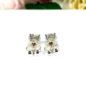 Old European Cut CZ Stud Earrings • 6.5mm—7.5mm, Near Colorless, Sterling Silver, 10k Gold