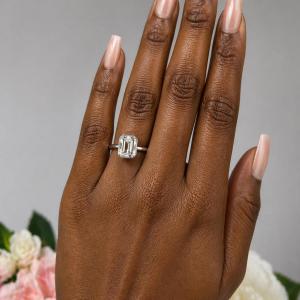 Emerald-Cut White Topaz Solitaire Ring • 8x6mm–10x8mm, Sterling Silver, Bezel