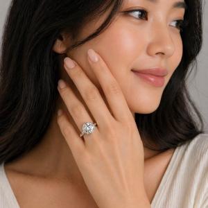 Round-Cut White Topaz Solitaire Ring • 6mm—10mm, Sterling Silver, Bezel