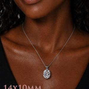 Oval-Cut CZ Pendant or Necklace • 8x6mm—14x10mm, Sterling Silver