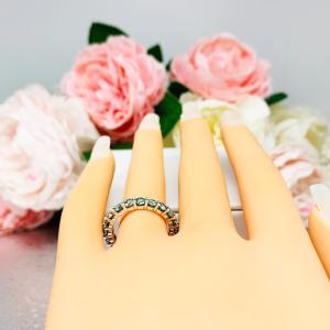 Round-Cut Sea Foam Green Moissanite Eternity Band • 3mm, Sterling Silver, Size 6